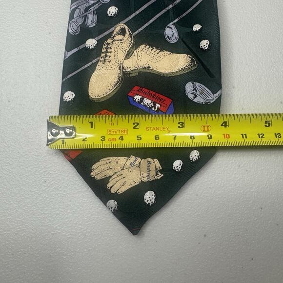 Budweiser Golf 1 Tie Vintage 1999 Anheuser-Busch Green Novelty Silk Hand Made - Picture 3 of 7